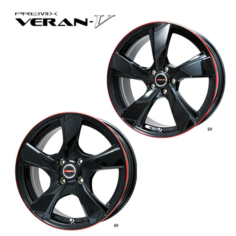 送料無料 プレミックス PREMIX VERAN-V 7J-17 +47 5H-100 (17インチ) 5H100 7J+47【4本セット 新品】拍卖