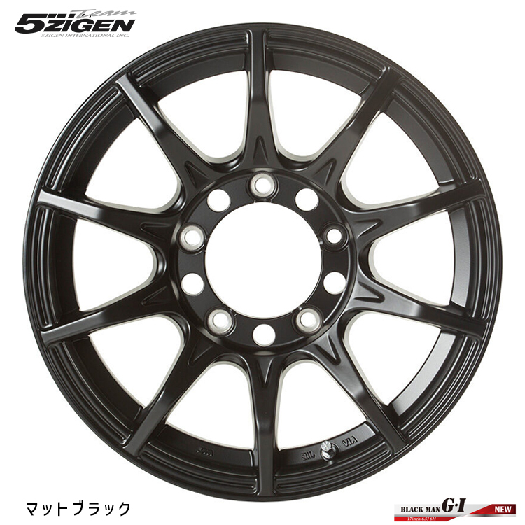 送料無料 ゴジゲン 5ZIGEN BLACK-MAN G・I 6.5J-16 +38 6H-139.7 (16インチ) 6H139.7 6.5J+38【1本単品 新品】拍卖