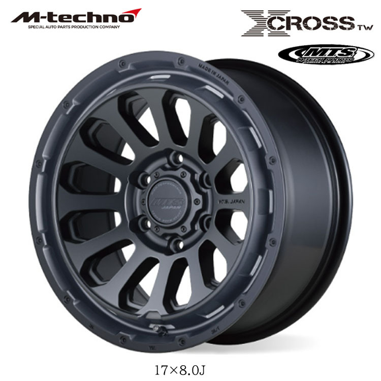 送料無料 エムテクノ M-techno M.T.S.Jpan XCROSS TW 8J-17 +20 6H-139.7 (17インチ) 6H139.7 8J+20【4本セット 新品】拍卖