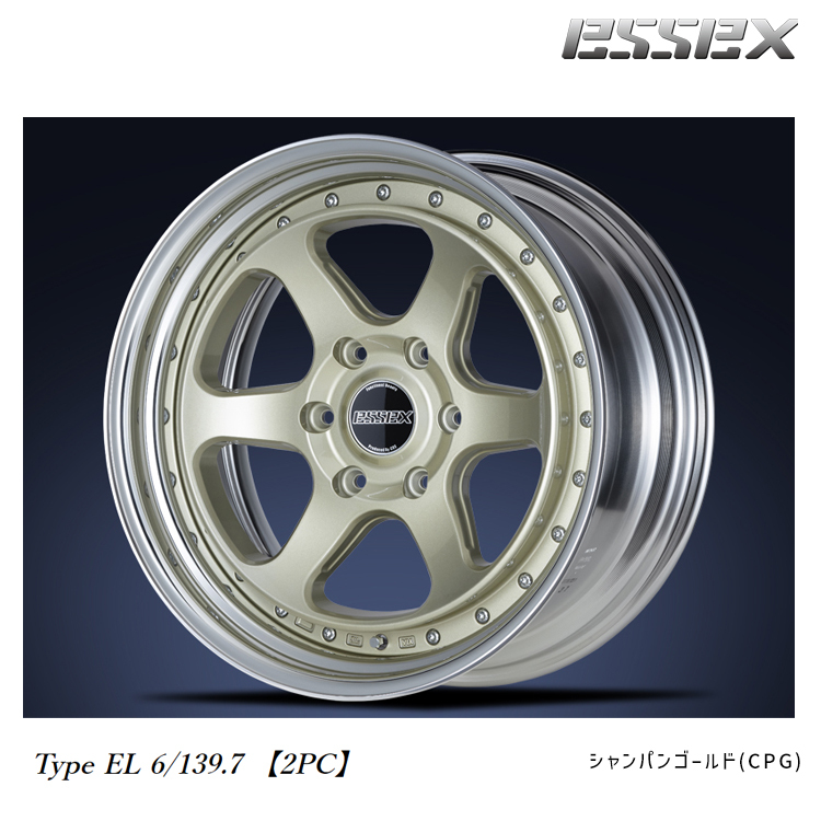 送料無料 エセックス ESSEX EL-17 2P 9.5J-17 +9~50 6H-139.7 (17インチ) 6H139.7 9.5J+9~50【1本単品 新品】拍卖