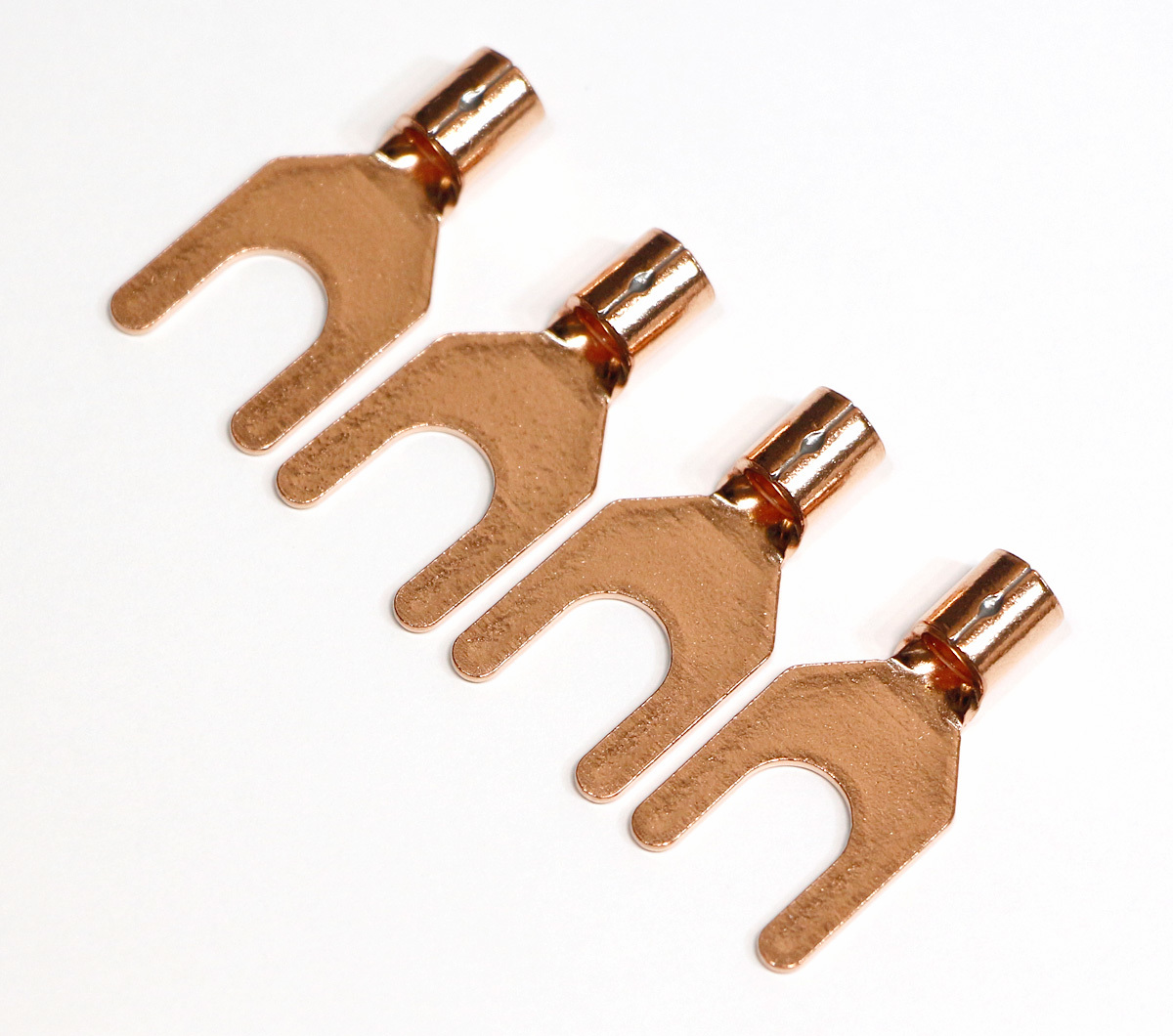 送料無料! 非メッキ OFC 高純度無酸素銅 Yラグ圧着端子 Y端子 スペード端子 無メッキ 4個set 5.5Y-6拍卖