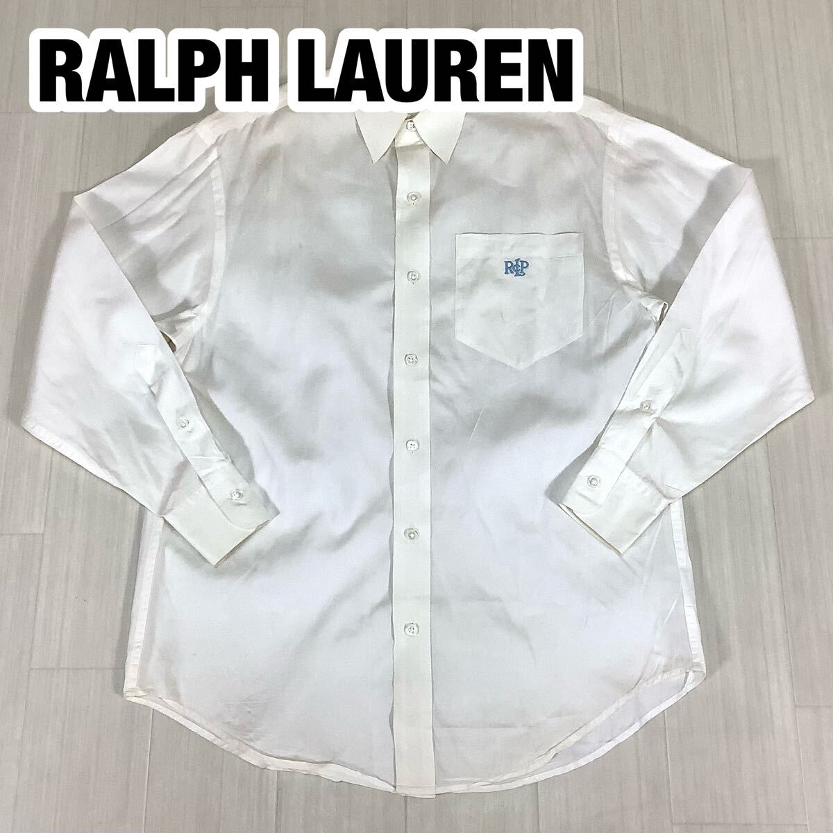 RALPH LAUREN ラルフローレン 長袖シャツ ブラウス 7号 ホワイト 刺繍ポニー拍卖