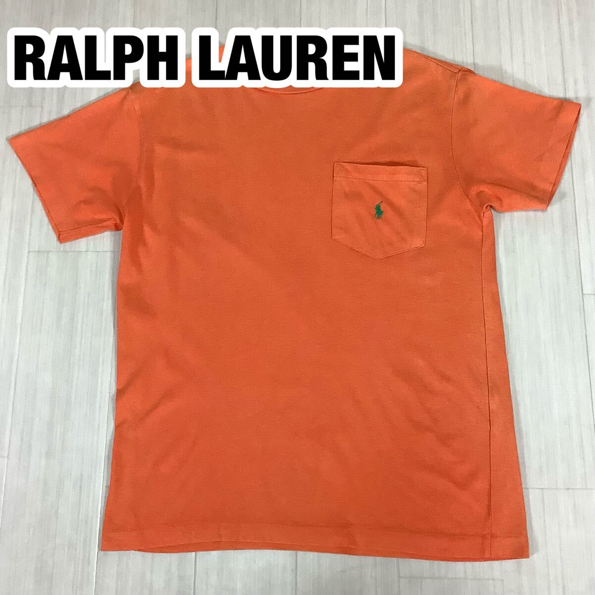 POLO SPORT RALPH LAUREN ポロスポーツ 半袖Tシャツ M オレンジ 胸ポケット 刺繍ポニー拍卖