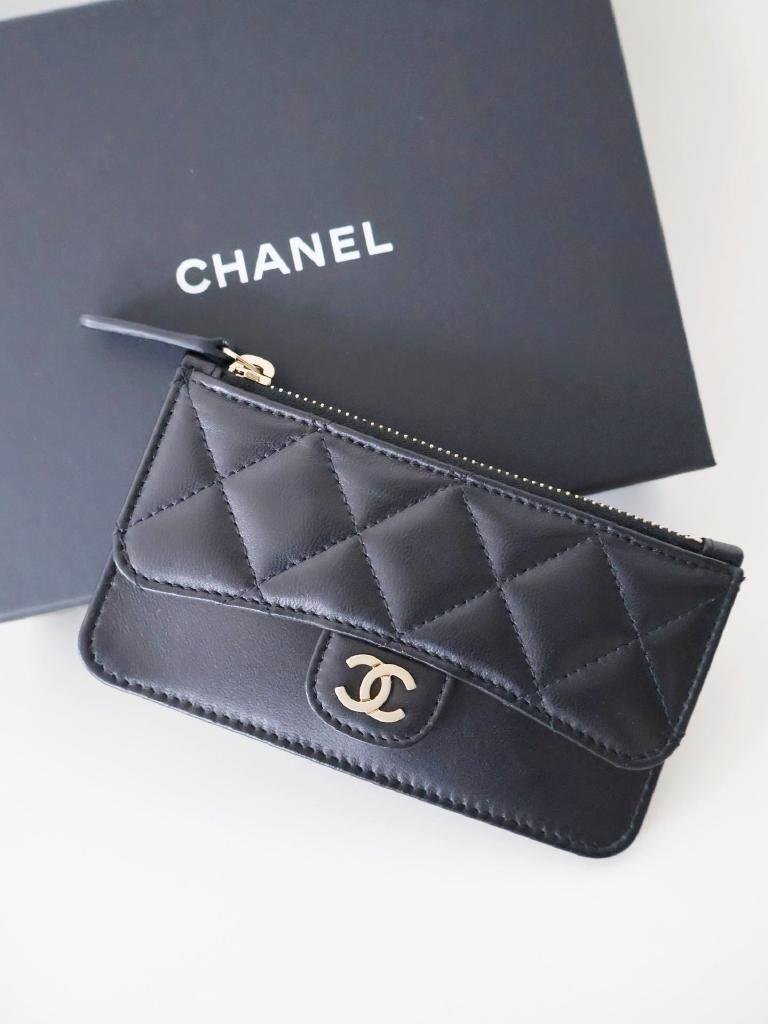 【送料込】CHANEL シャネル カードケース コインケース マトラッセ キルティング ココマーク ブラック×ゴールド 美品 6453117拍卖
