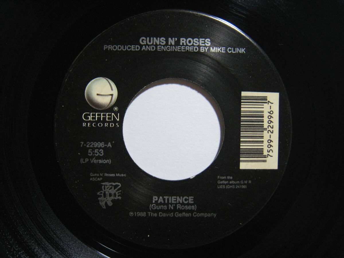 【7”】 GUNS N' ROSES / PATIENCE US盤 ガンズ・アンド・ローゼズ ペイシェンス拍卖