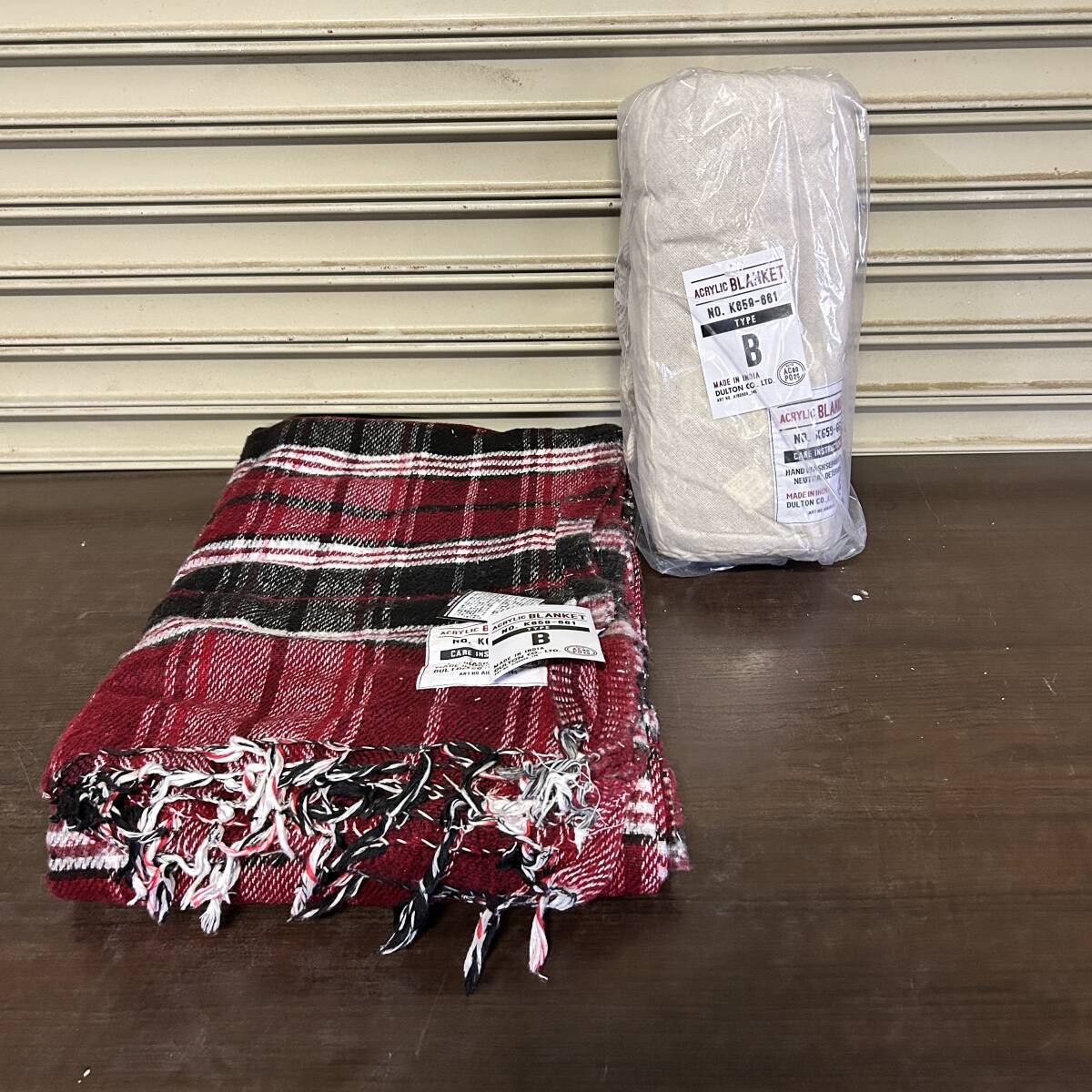 CE117 ★ダルトン★ 未使用品 ブランケット マドラスチェック 膝掛け 毛布 B K659-661B 8拍卖
