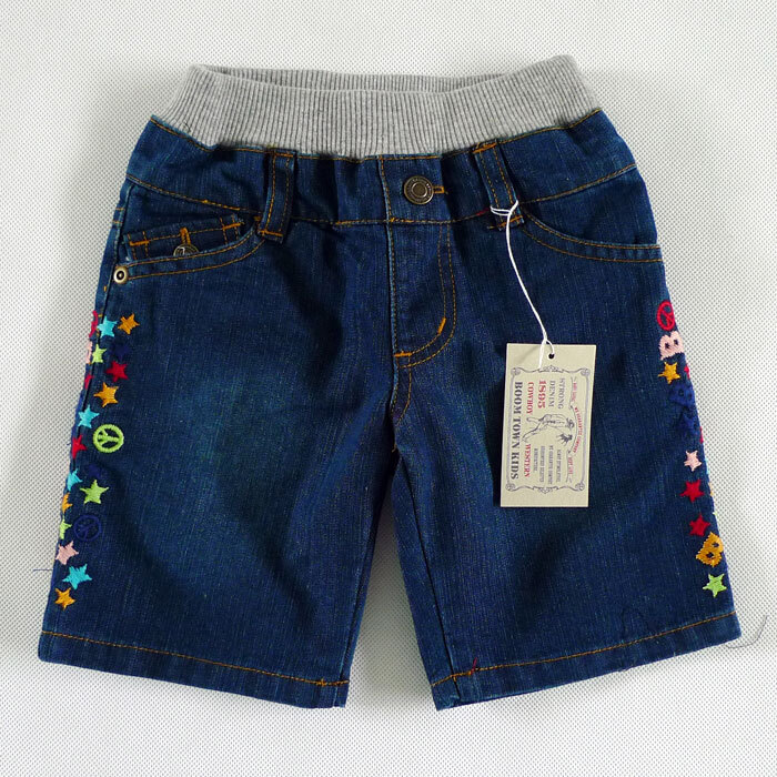 新品100タグ★星柄刺繍デニムハーフパンツ100cm拍卖