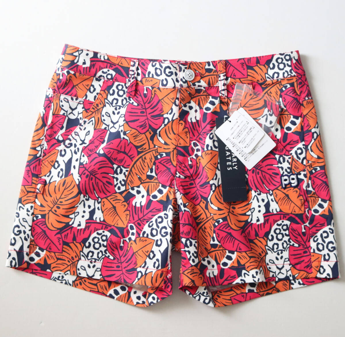 26,400円新品タグ付き【PEARLY GATES パーリーゲイツ】ストレッチ アニマルボタニカル柄 ショートパンツ 1(w76-80) v6933拍卖