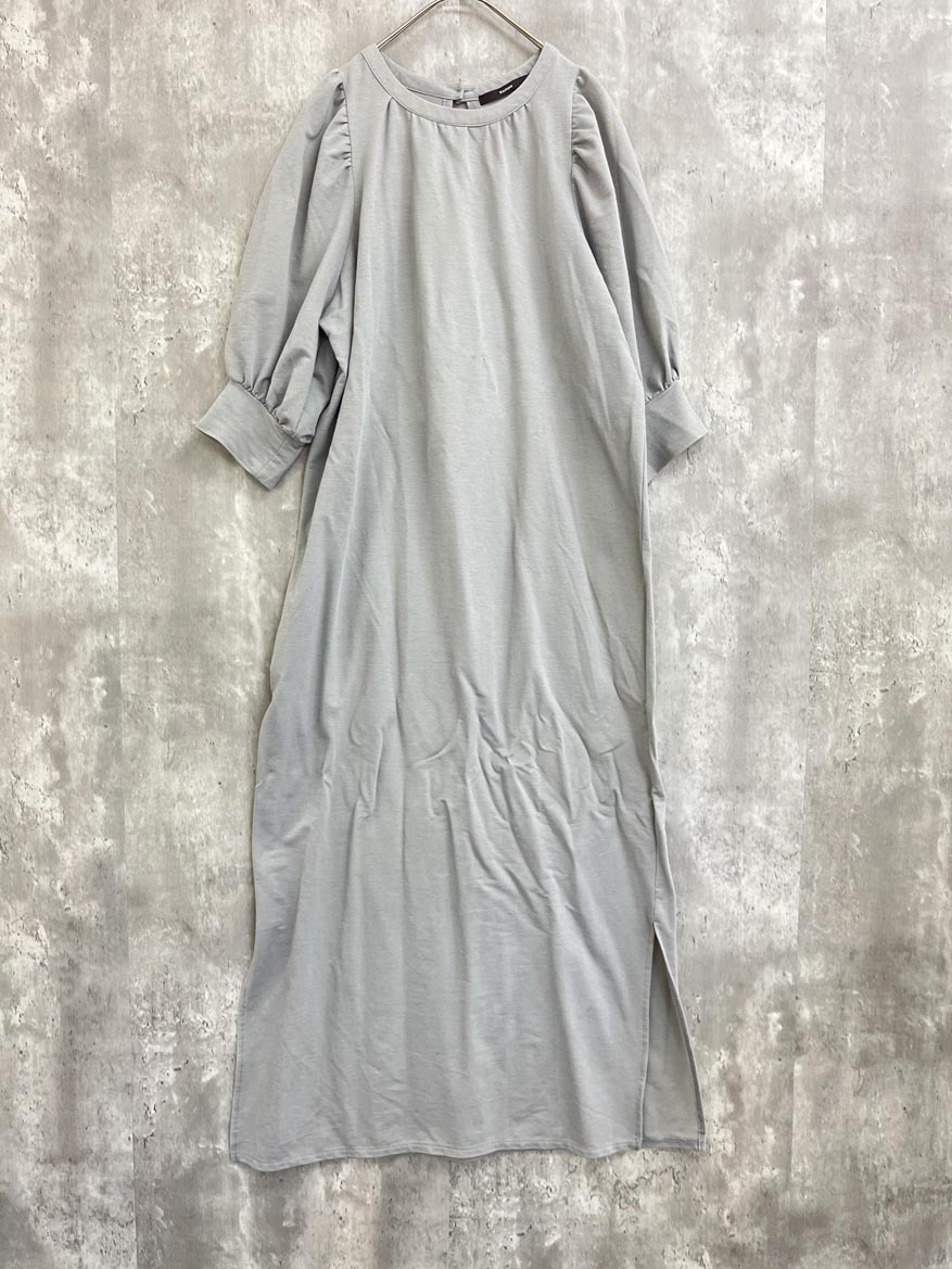 ゆうパケットOK Kastane カスタネ ボリューム袖 タイプライター ワンピース sizeF/グレー ■◆ ☆ fea8 レディース拍卖