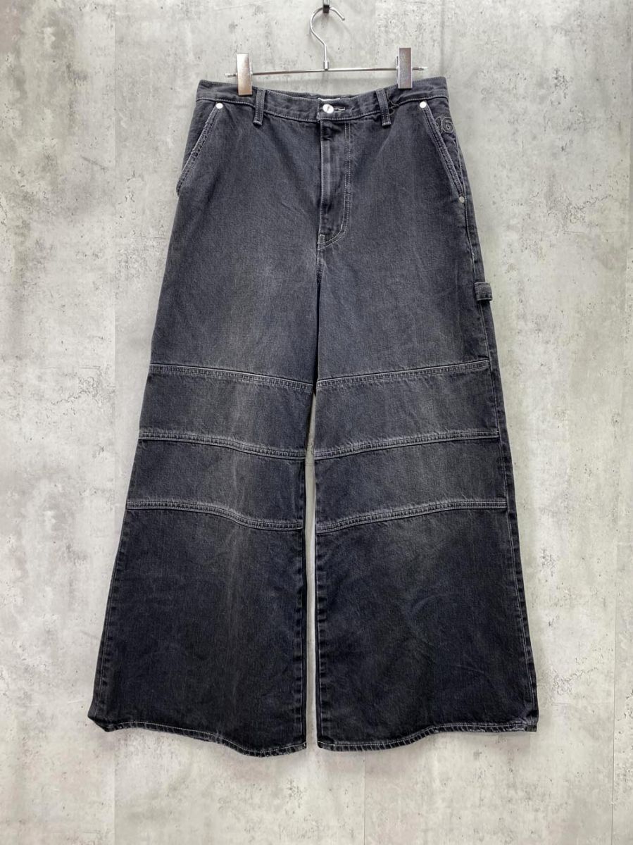 THROW by SLY×16 スローバイスライ×16 030GA001-0760 PAINTER DENIM パンツ size2/黒 ■◇◎拍卖