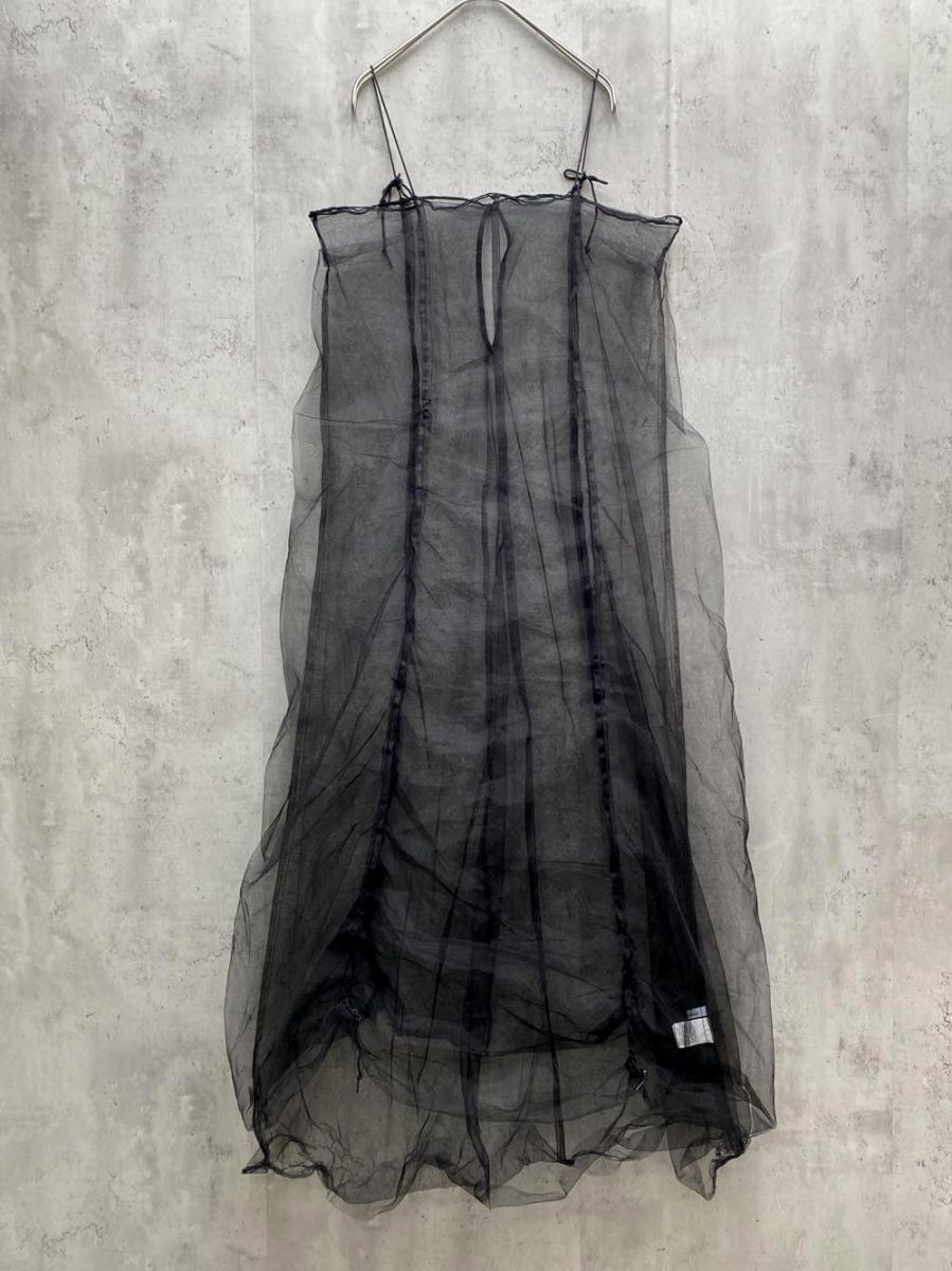 ゆうパケットOK Deux Amour ドゥーザムール 背中 涙あき ドロスト チュール キャミソール ワンピース sizeM〜L/黒 ■◆拍卖