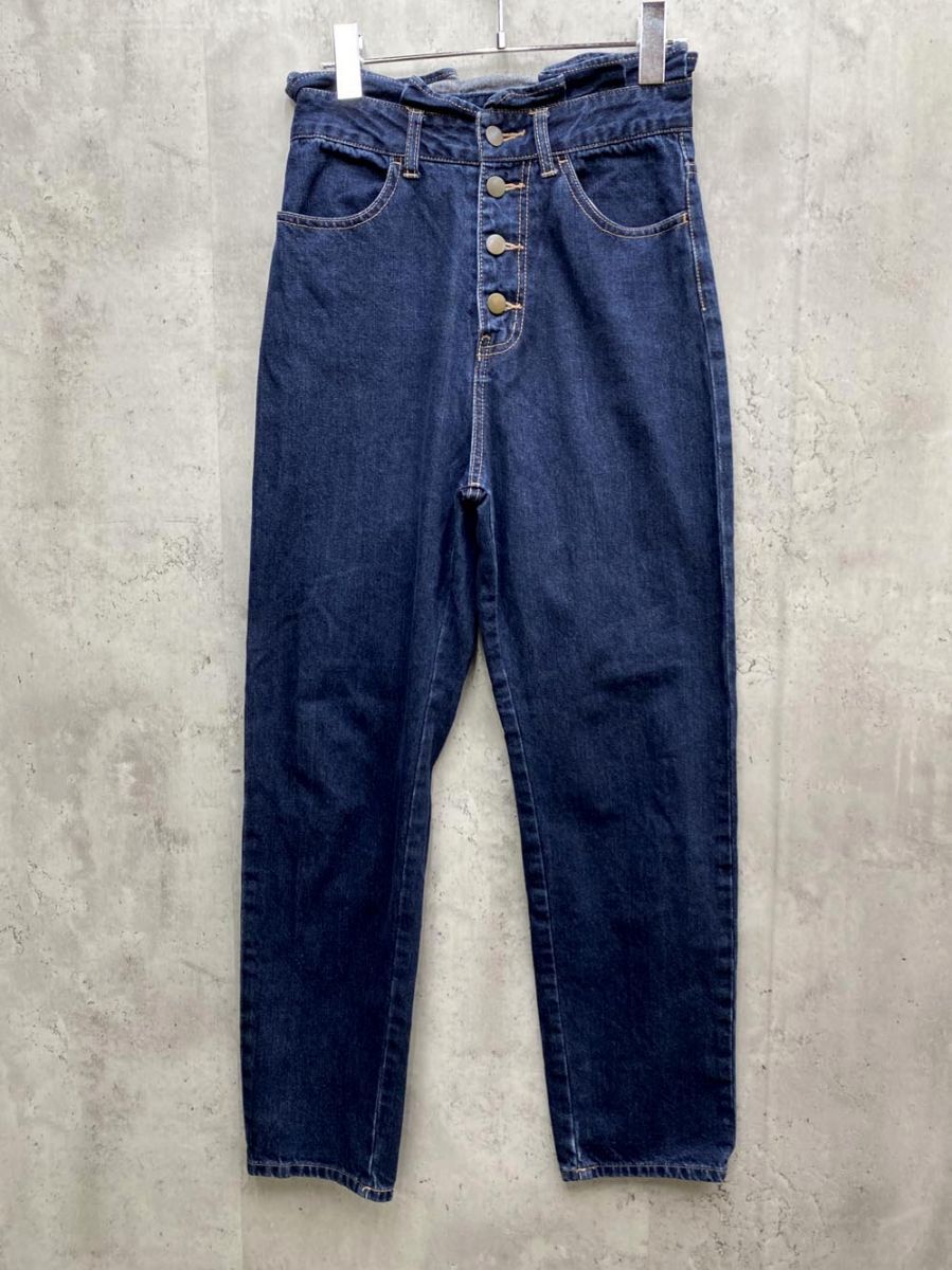 ゆうパケットOK apres jour アプレジュール ハイウエスト デニムパンツ sizeM/青 ■■拍卖