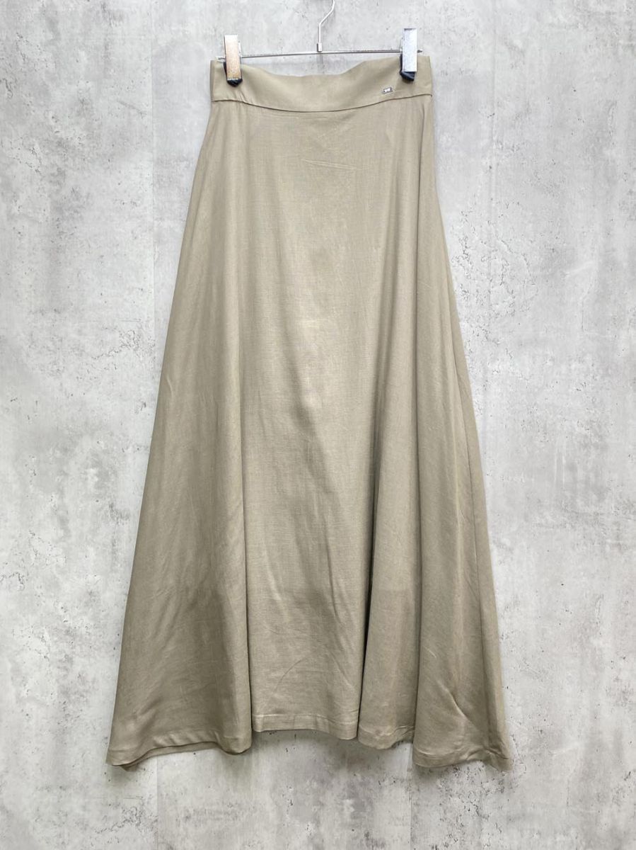 ゆうパケットOK 新品 TINA:JOJUN ティーナジョジュン tnj611-0404 レーヨン麻 フレアロングスカート sizeM/カーキ ■◇拍卖