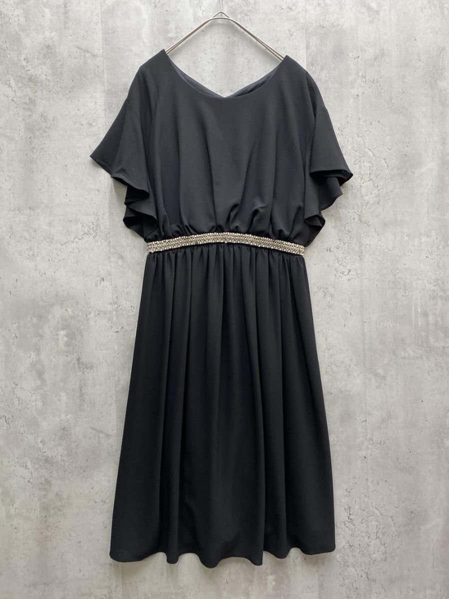 ゆうパケットOK URBAN RESEARCH ROSSO アーバンリサーチロッソ フリルスリーブ ワンピース sizeF/黒 ■◆拍卖