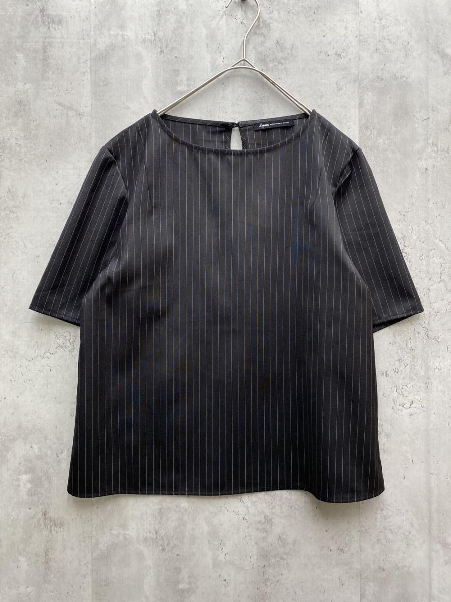 ゆうパケットOK Lipton リプトン ストライプ 半袖 ブラウス シャツ size2/黒 ■◆拍卖
