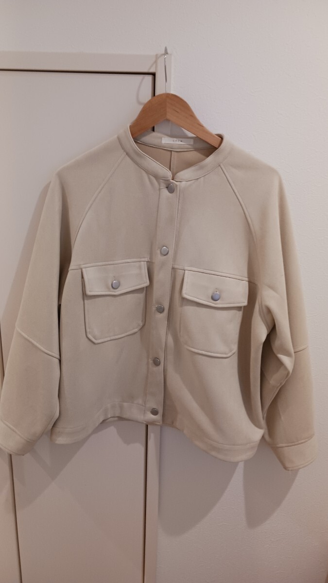 CPCM ベージュ ノーカラージャケット スウェード風 メンズ フリーサイズ 長袖拍卖