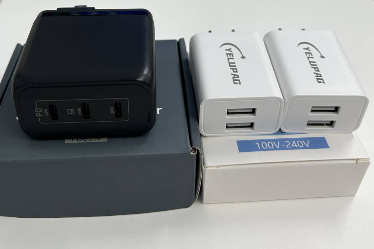未使用 AC USB 充電器 3個セット Type-C×3 iPhone スマートフォン タブレット ノートPC PSE認証 ACアダプター 2ポート iPhone iPad 拍卖