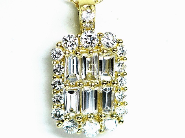【宝石屋本舗】計0.70ct 天然ダイヤモンド K18 ペンダントネックレス拍卖