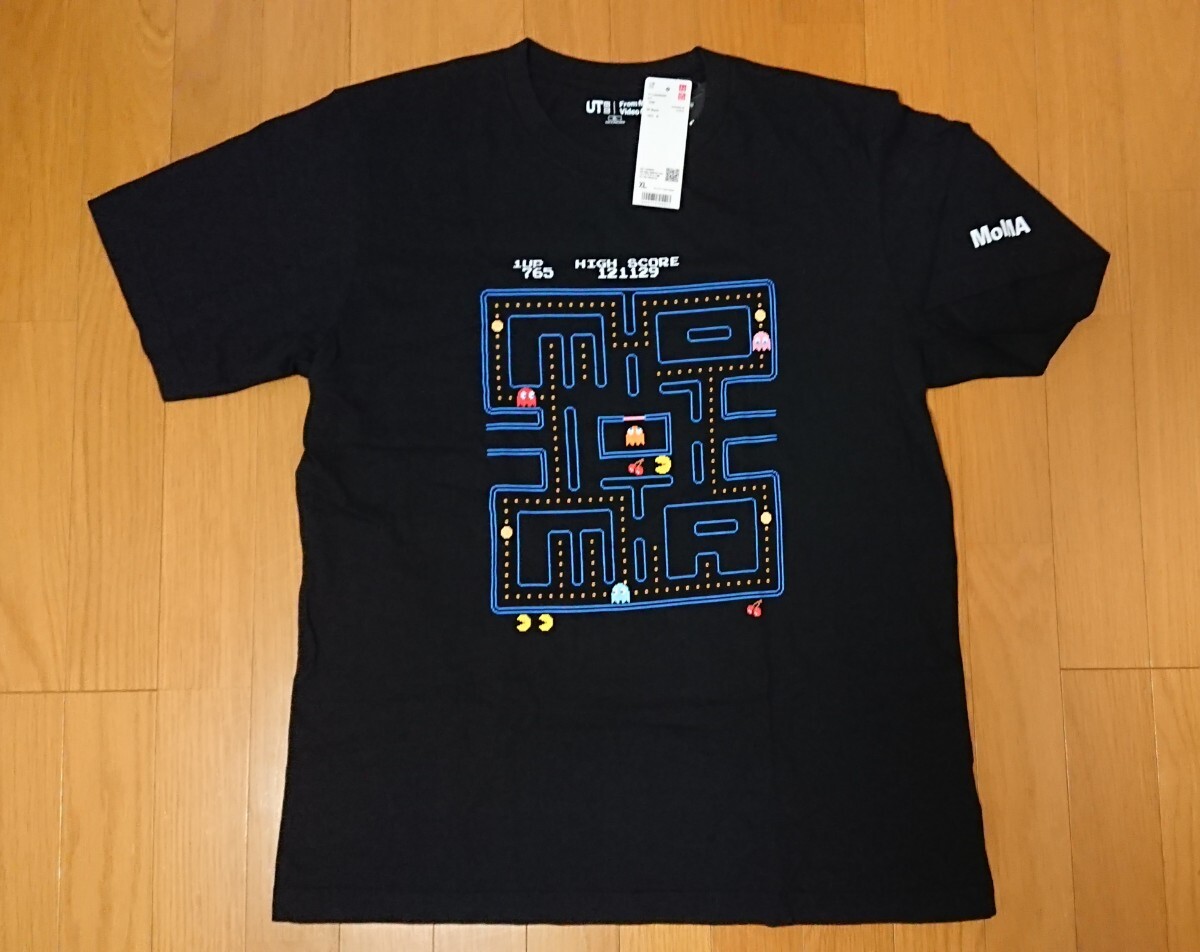 新品未使用品 タグ付き ユニクロ UT パックマンTシャツ MoMA UNIQLO XLサイズ 半袖Tシャツ 黒拍卖