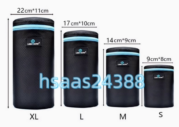 Lightdow レンズポーチ 4個セット レンズケース S M L XL 4サイズ for キヤノンCanon ニコンNikon ソニーSony カメラレンズケース拍卖