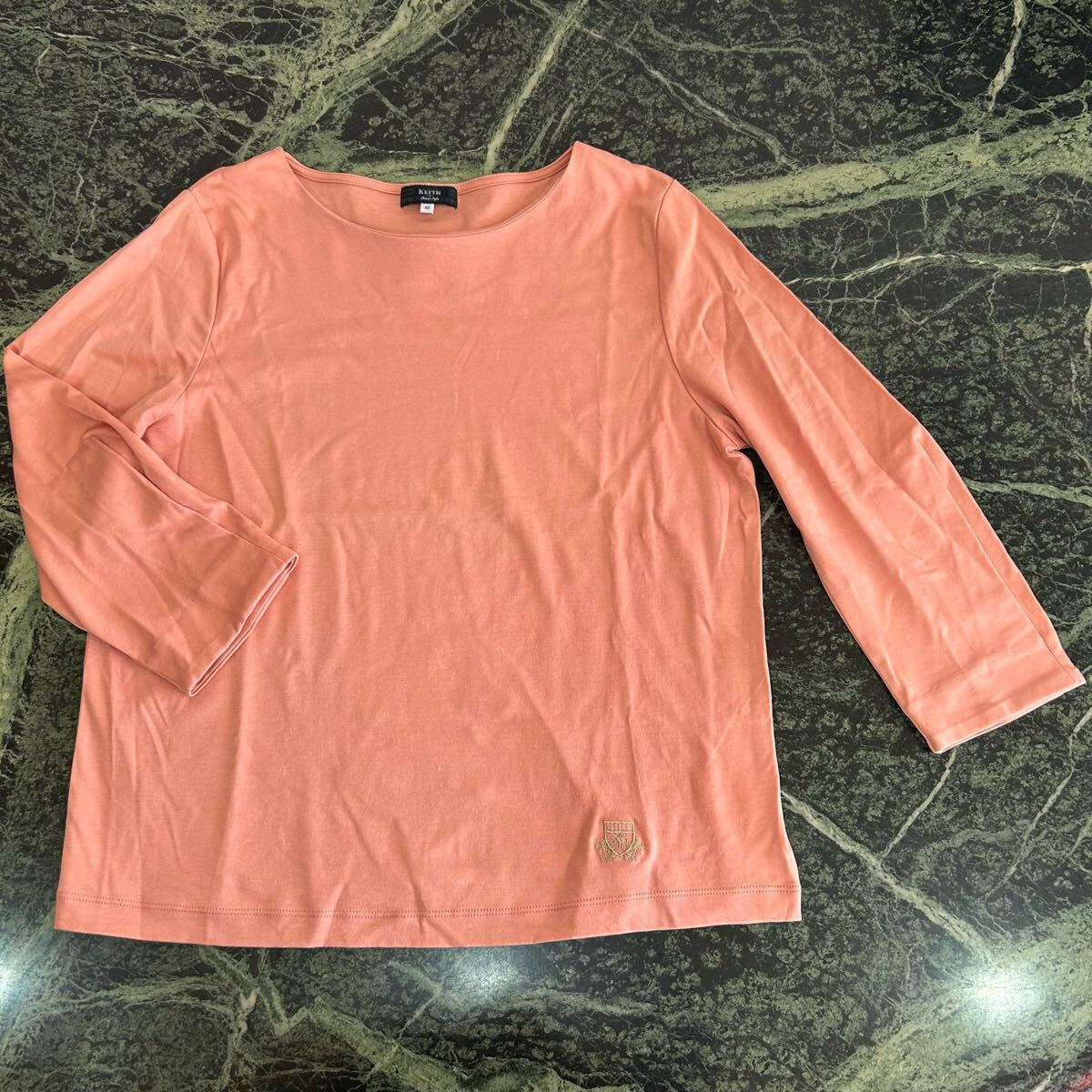 【極美品】KEITH★キース J quality ハイゲージスムースカットソー 40サイズ ピンク 拍卖