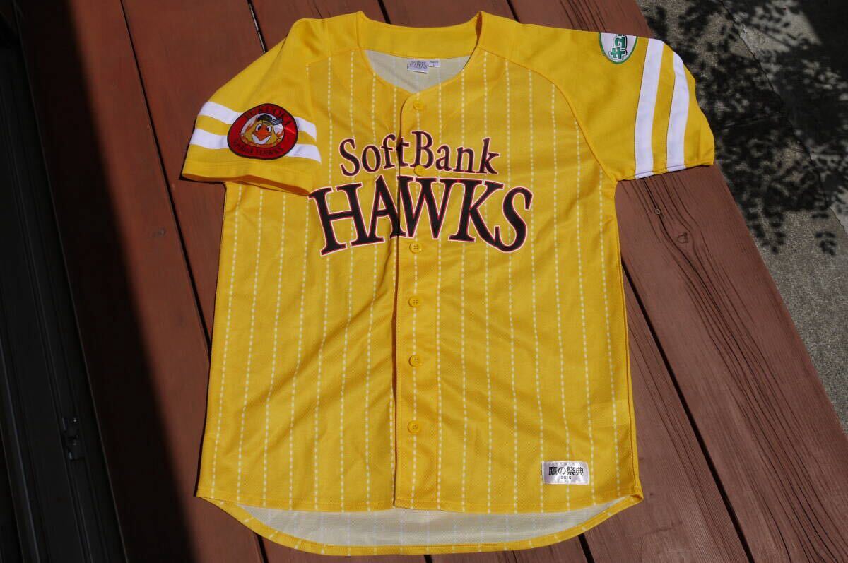 美品!!SoftBank HAWKS (ソフトバンクホークス) 福岡ソフトバンクホークス 鷹の祭典2015 ユニホーム レプリカ サイズL オレンジ拍卖