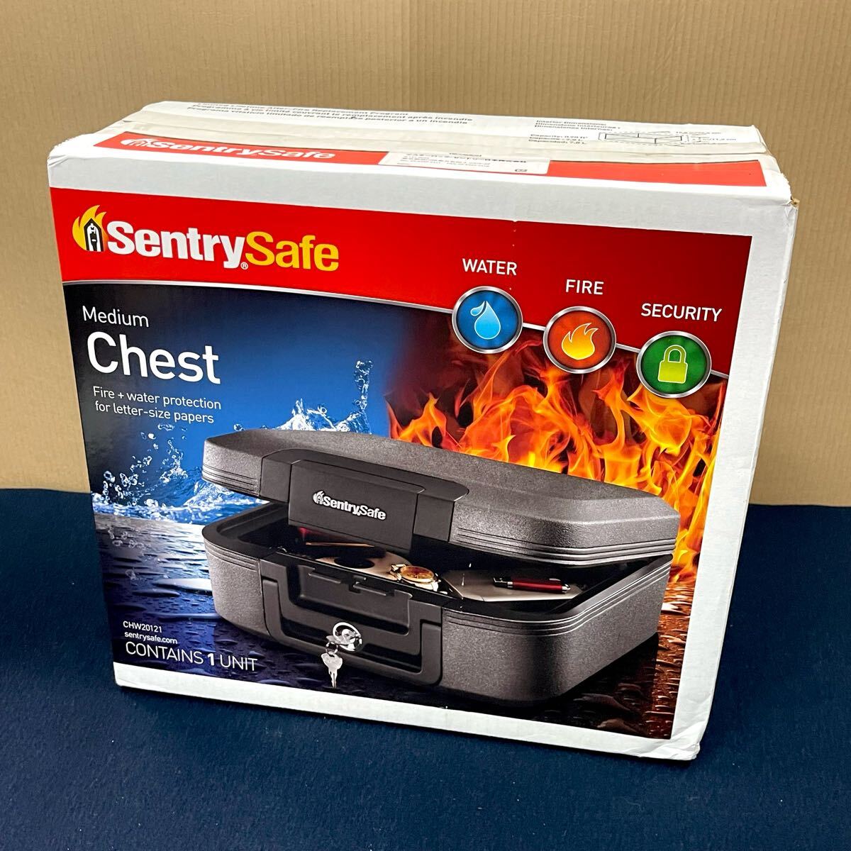 ★☆新品未使用品/未開封品 SentryS afe/セントリーセーフ 金庫/ポータブル金庫 Midium Chest 防水/防火/セキュリティー拍卖