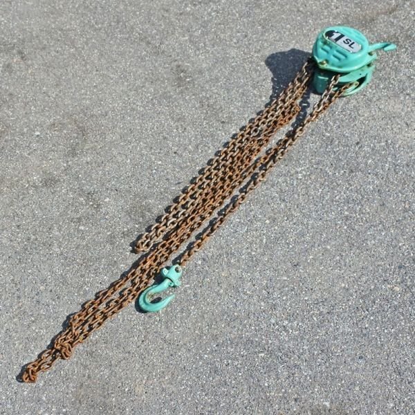 【富山】象印 チェーンブロック SL 1TON 耐荷重1000kg 手動 式揚げ 吊り具 吊り金具 天井 クレーン エレファント 発送可 倉庫内保管 中古拍卖