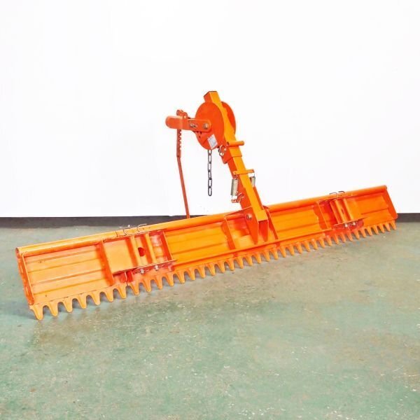 【富山】角度調整機能付 レーキ 作業幅約1965㎜ トラクター用 アタッチメント 整地板 代掻き 代かき レベラー 土寄せ 均平板 倉庫保管 中古拍卖