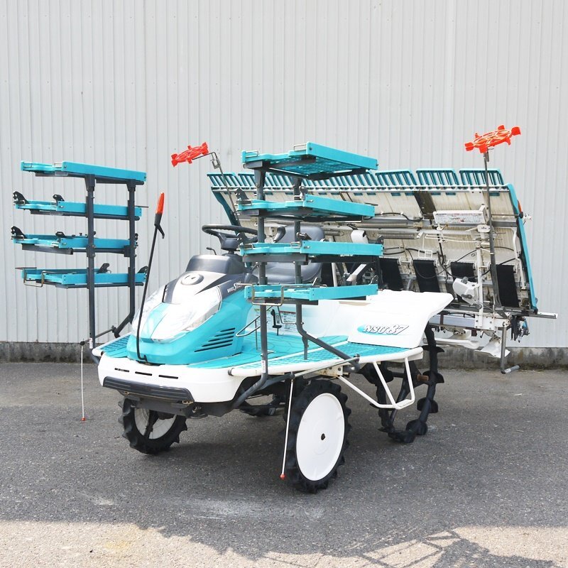 【新潟】クボタ 8条植え 田植機 NSU87 18馬力 ウエルスター こまきちゃん 除草剤散布機 4WD パワステ 風車マーカ 中古 倉庫保管 田植え機拍卖