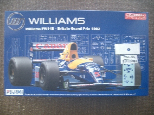 ■1/20 フジミ ウィリアムズ FW14B イギリスGP 初回限定品 キャメルデカール付き拍卖