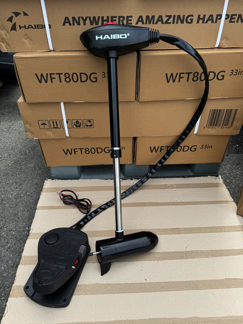 無段階&ショートシャフト・HAIBO フットコン24V/80LB−33インチ・バウマウント付・レンタルボート、JON、パントボート拍卖