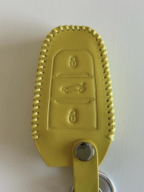 牛革ジャストに収まる プジョー スマートキーケース シトロエン イエロー色 1拍卖