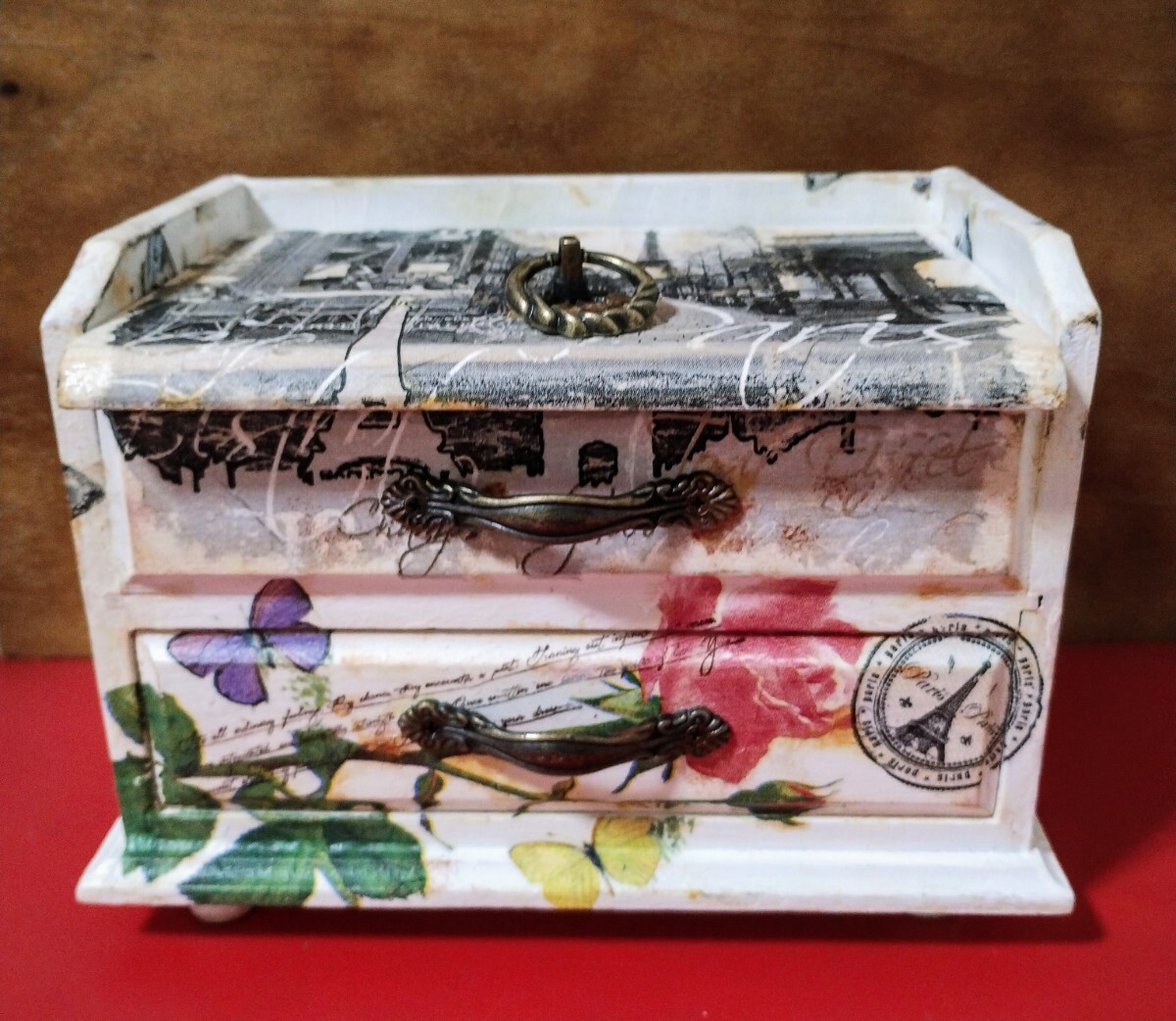 ミニ小物入れ デコパージュ ハンドメイド拍卖