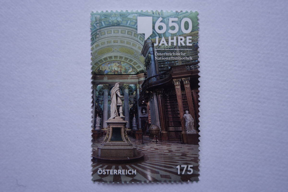 外国切手: オーストリア切手 「オーストリア国立図書館創立650年」1種完 未使用拍卖