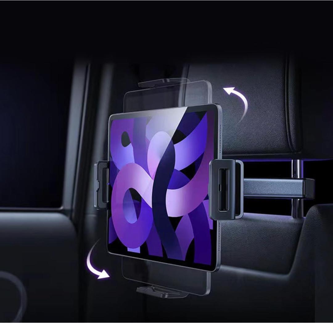 ヘッドレスト取り付け式タブレットホルダー 後部座席用 2本軸 ブレない拍卖