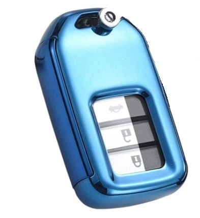 【ブルー】HONDA ホンダ キーケース 専用 カバー フリード オデッセイ ステップワゴン フィット S660 CR-Z ヴェゼル CR-V ジェイド拍卖