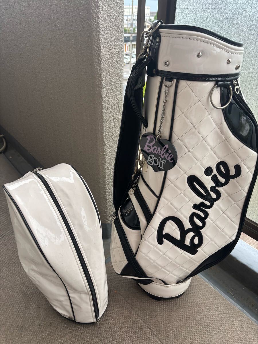 パーリーゲイツ バービーゴルフ エナメルキャディバック ブラックホワイト拍卖