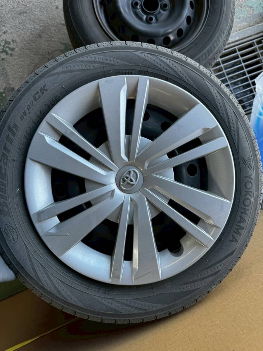 Y1270 165/65R14 79S ヨコハマ YOKOHAMA 2021年 PCD100 4H 5J 4本セット ホイールキャップ付き拍卖