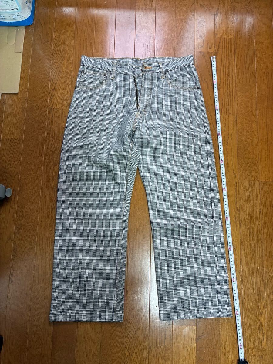 Levi's!リーバイス503 チェック柄ワイドパンツ・サイズ30 82cmぐらい 綿100%拍卖
