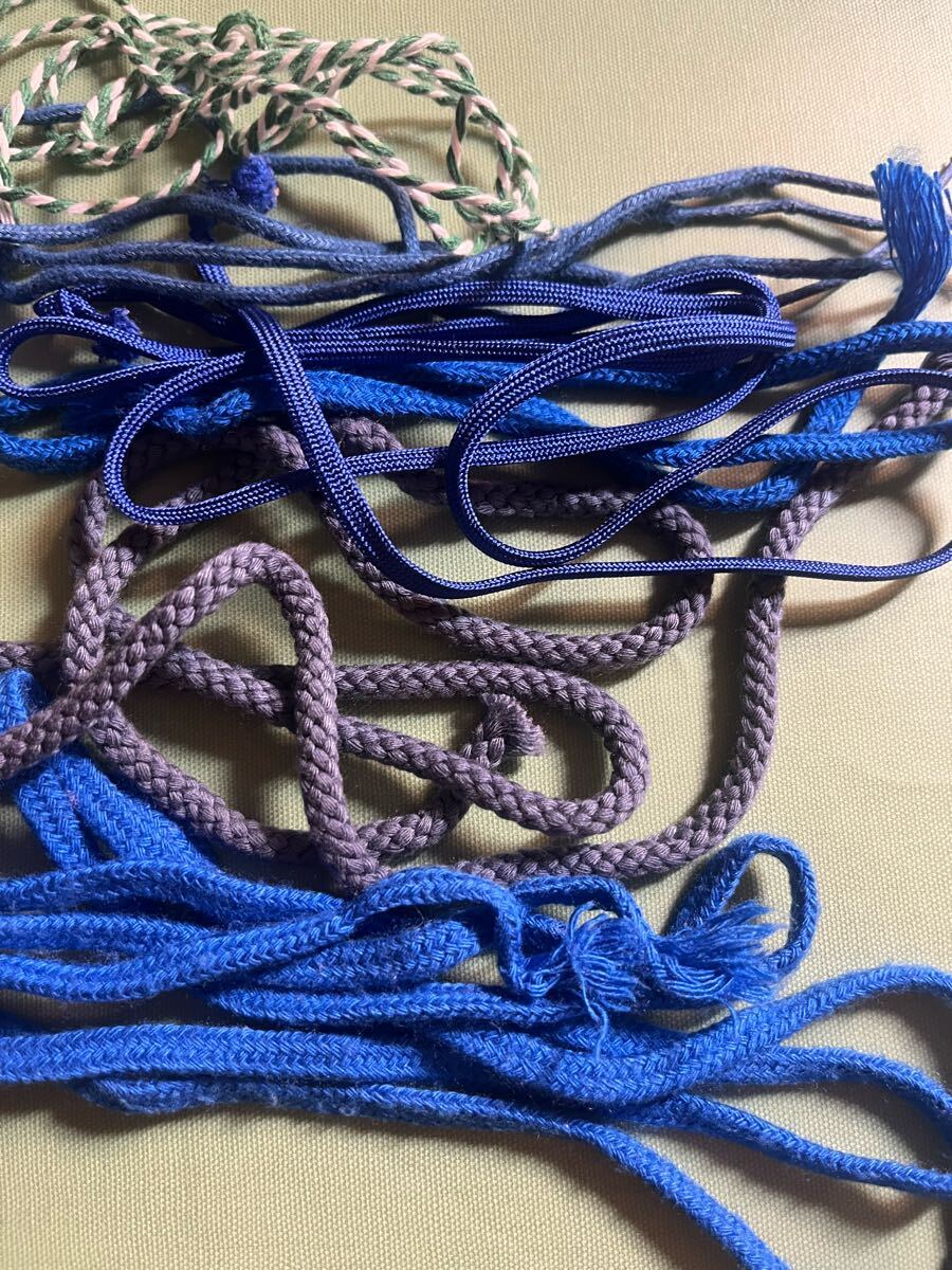 7本まとめ売り ブルー系 紐 ひも ヒモ ロープ コード まとめ売り セット売り 編みひも 手芸材料拍卖
