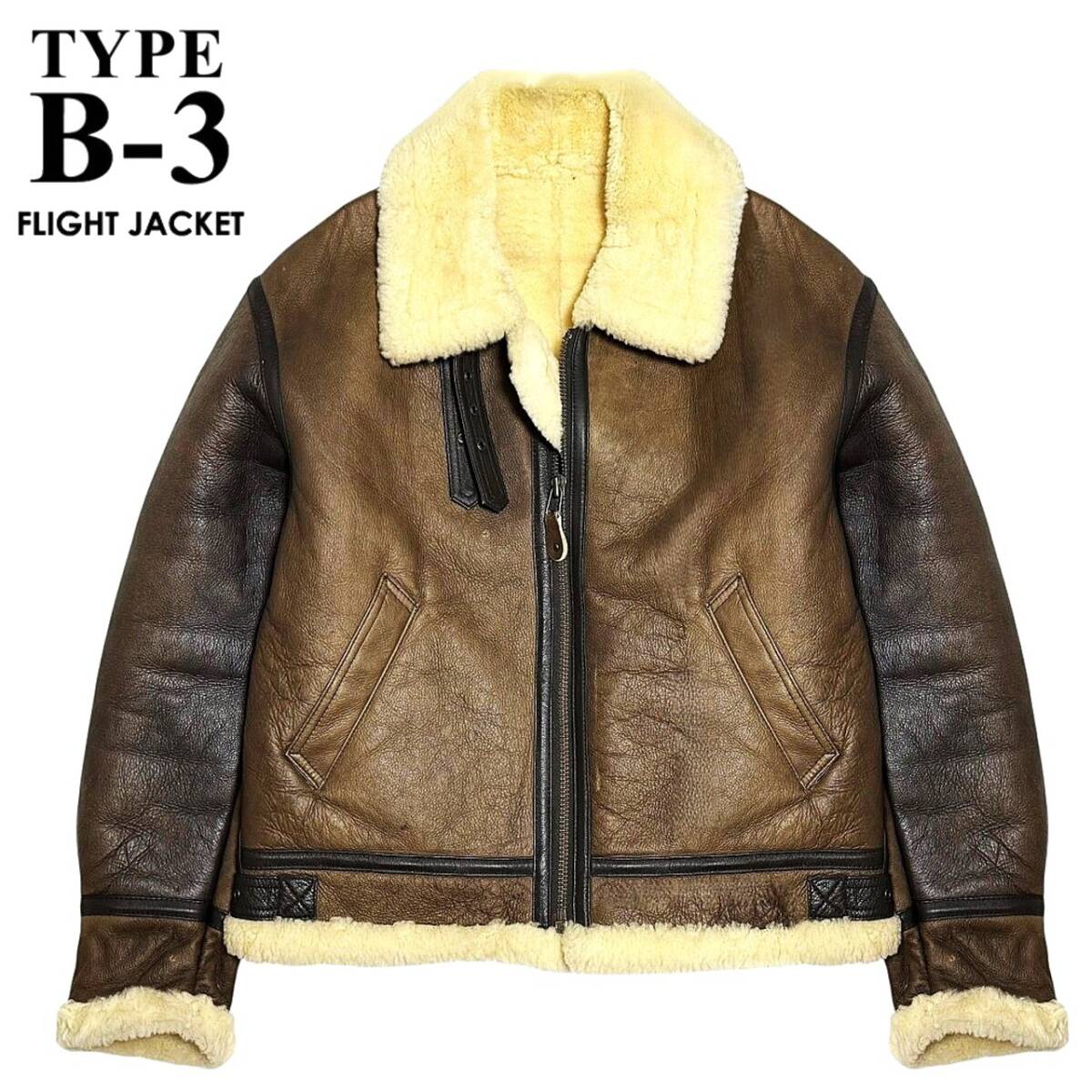 美品 定価10万 極暖 GLEEMAN MILITARY TYPE B-3 リアルムートン フライトジャケット L/XL程 ビッグサイズ 羊革 ミリタリー ボマー ブルゾン拍卖