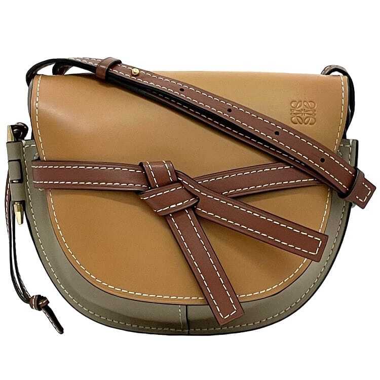 ロエベ ショルダーバッグ f-23050 ブラウン ベージュ ゲート 321.54.T20 美品 レザー 中古拍卖