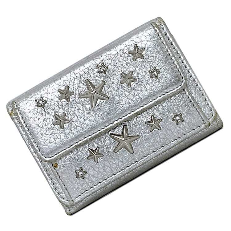ジミーチュウ 三つ折り 財布 ec-23017 シルバー WDS NEMO AA0009 星スタッズ レザー 中古拍卖