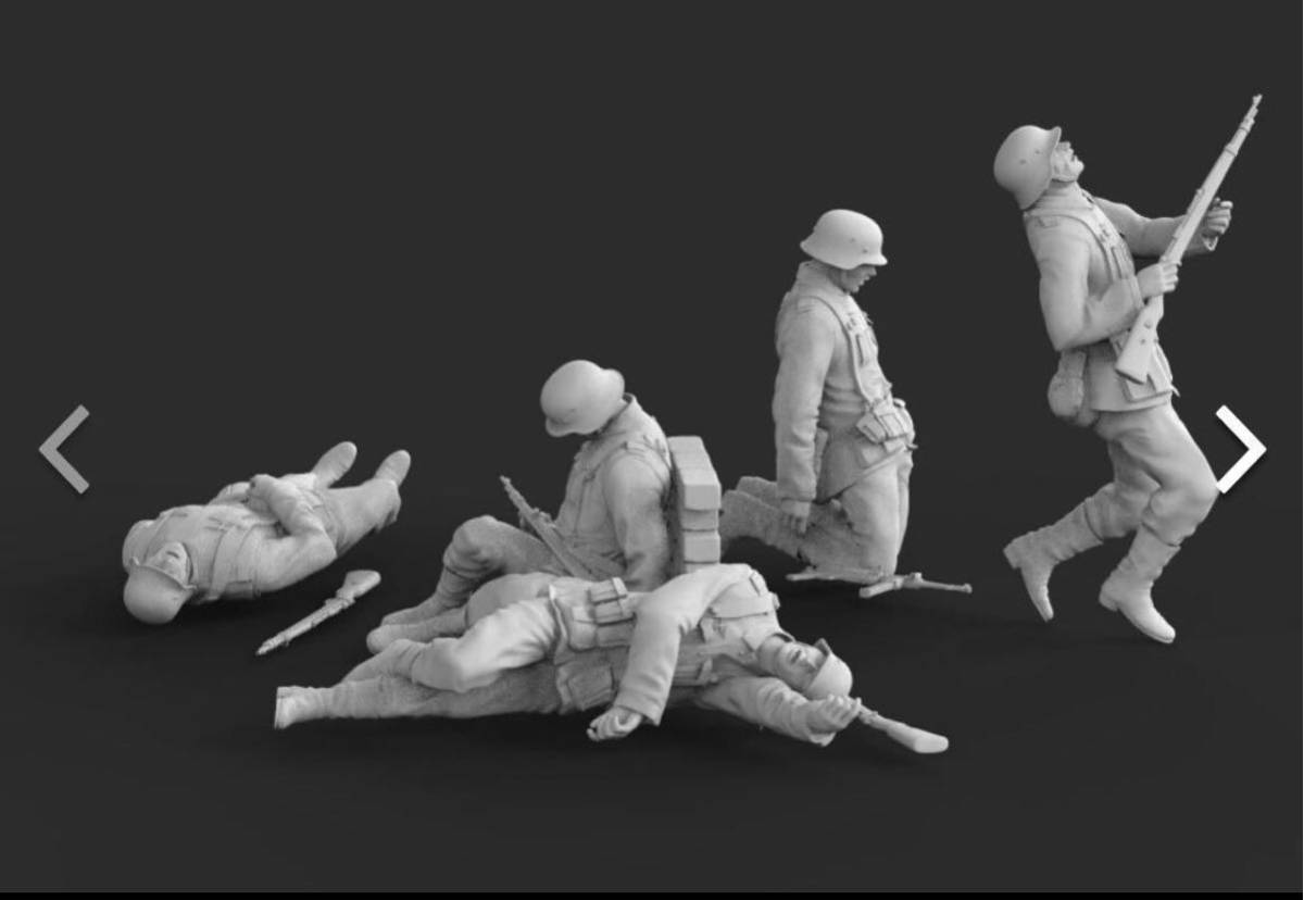 1/72レジンキット 未塗装 WWⅡ ドイツ軍 兵士フィギュア5体 戦死 【同梱可能】拍卖