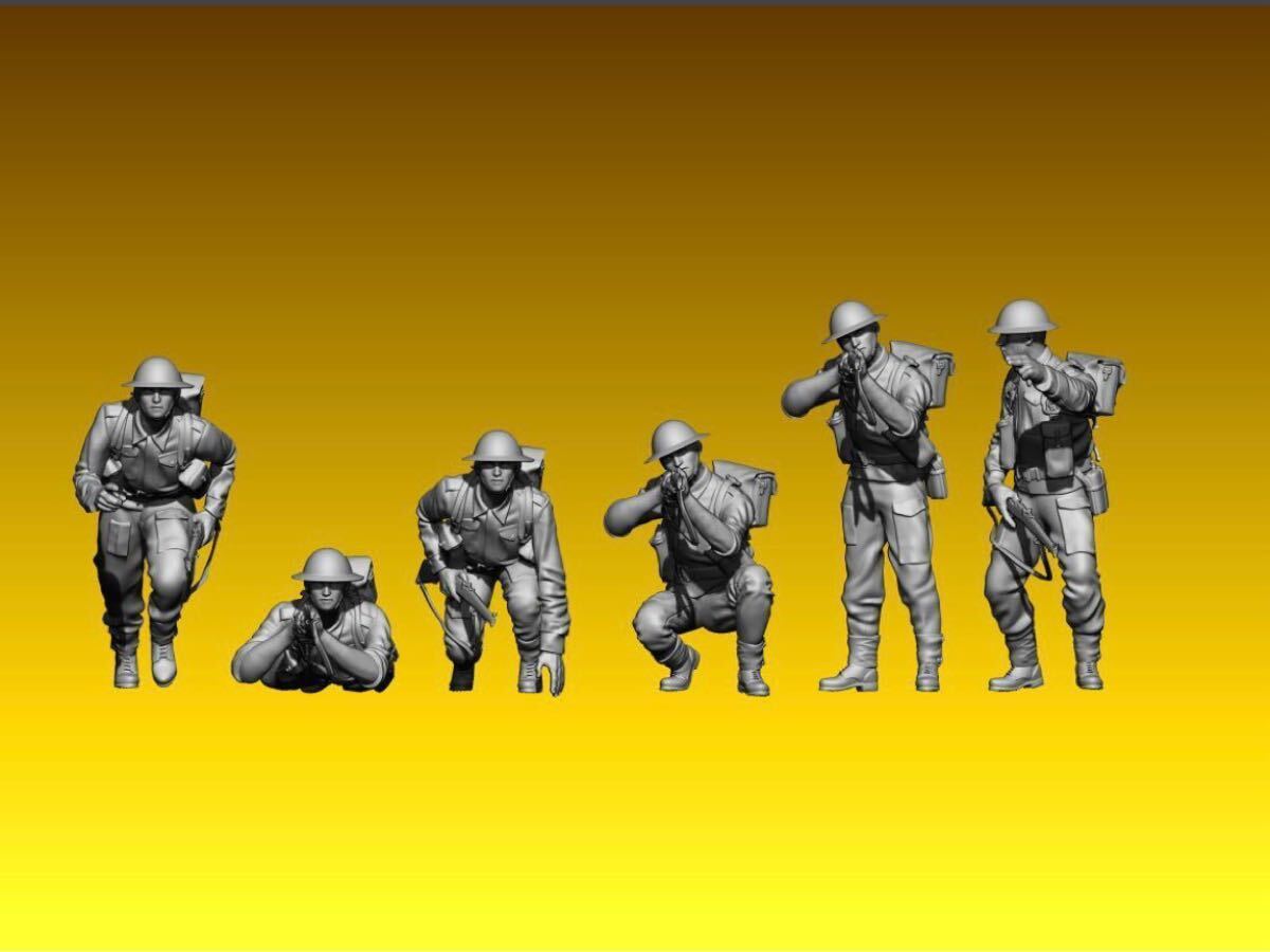 1/35 レジンキット 未塗装 WWⅡ イギリス軍 兵士フィギュア6体 250427拍卖