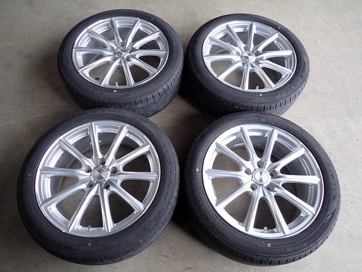 YS17412【送料無料215/50R18】ヤリスクロス CX-30などへ ダンロップ 中古夏タイヤアルミセット ■18×7.5J 114.3/5H ET42■拍卖