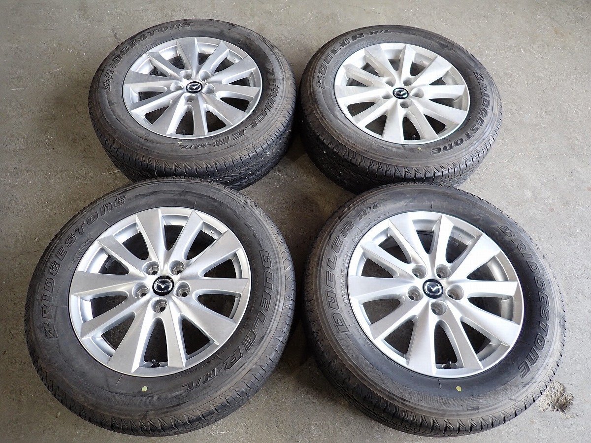 YS17603【送料無料225/65R17】マツダ純正 CX-5純正 2022年製 ブリヂストン 中古夏タイヤセット ■17×7J 114.3/5H ET50■拍卖