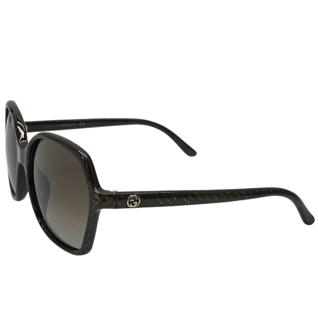 GUCCI グッチ ディアマンテ インターロッキングG サングラス アイウェア 小物 カラーレンズ プラスチック ロゴ ブラック ゴールド拍卖