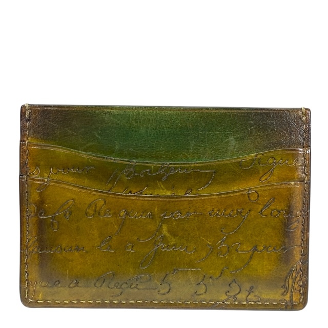 Berluti ベルルッティ バンブー ネオ スクリットレザー カリグラフィ カードケース パスケース 名刺入れ コンパクト レザー ブラウン拍卖